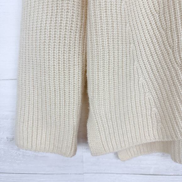 J. McLaughlin Wool Cashmere Sweater Size Large V Neck Ivory Luxury Minimalist - Picture 4 of 14